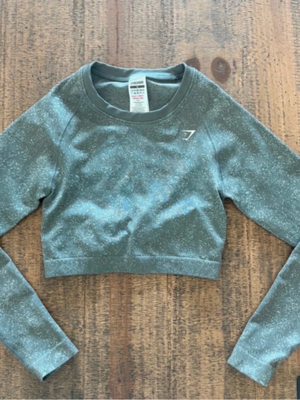 Gymshark Mint Green Speckled Cropped Crewneck Sweater